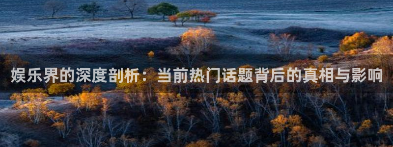 汇富娱乐电子游戏：娱乐界的深度剖析：当前热门话题背后的真相与影响
