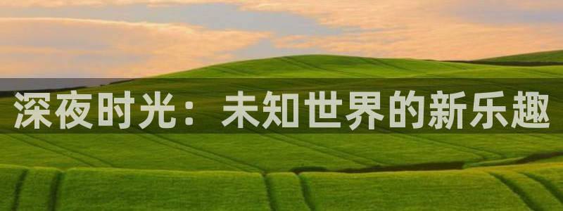 汇富娱乐4开户：深夜时光：未知世界的新乐趣